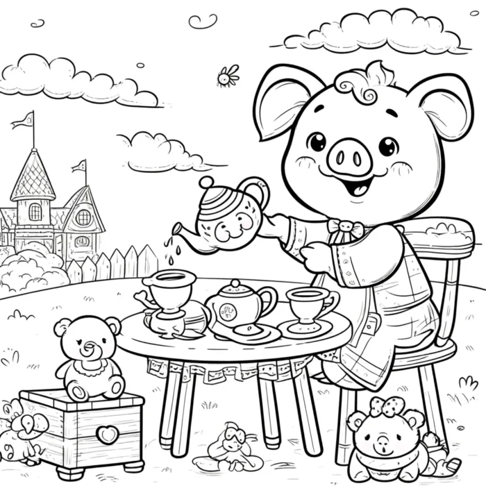 Printable piggy pictures to color without changes