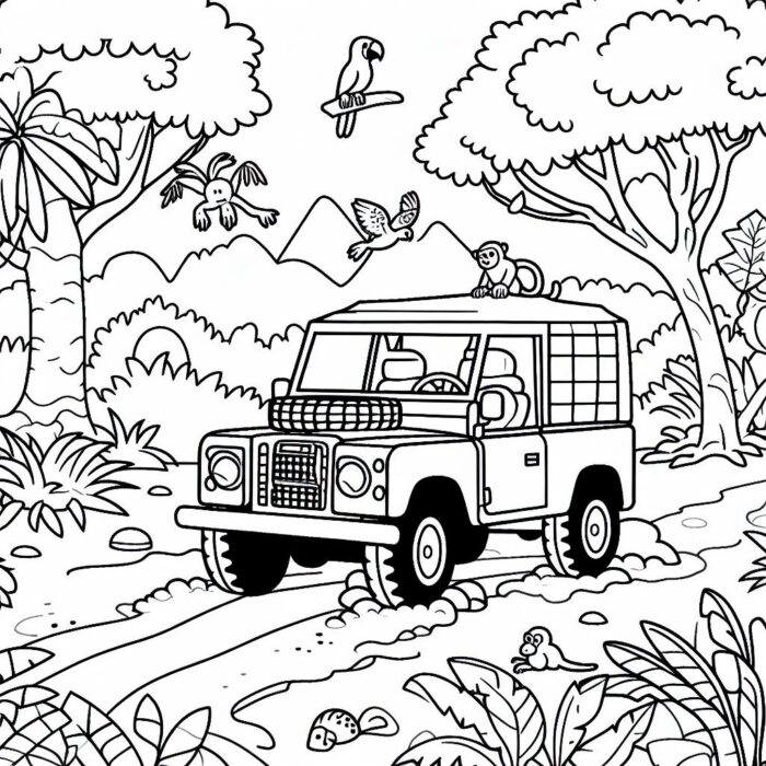 a 4x4 vehicle on a jungle safari