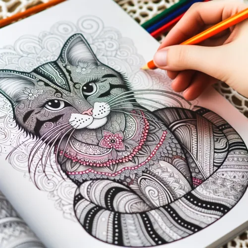 Cat print coloring page